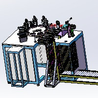 Solidworks全自动按钮装配机模型