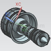 Step/iges/stl涡轮式发动机