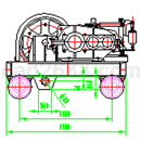 CAD走行卷扬机外形图