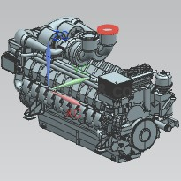 Step/iges/stl柴油机MTU20V4000 引擎