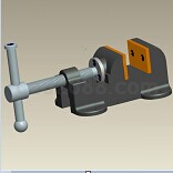 Proe设计的虎钳台虎钳3D模型
