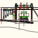 保温板切割生产线总装图CAD图