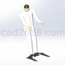 假人站立170CMStep/iges/stl模型