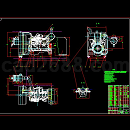 22吨挖掘机动力装置总图CAD图纸