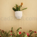 3D打印模型墙壁装饰盆栽