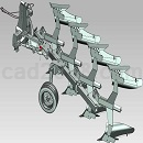 全悬挂式铧式犁模型UG图形