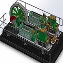 双缸蒸汽机模型Solidworks设计