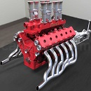 法拉利V12发动机模型PROE设计