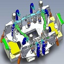 汽车前副车架焊接胎具模型Solidworks设计