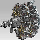 V驱动器和星形发动机组成的船的动力系统UG设计