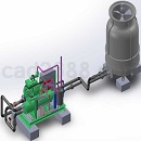 凝汽式机组与冷却塔Solidworks设计