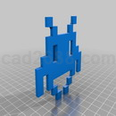 3D打印模型太空入侵者小衣架