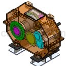 德国HUEBER涡轮减速机模型Solidworks设计