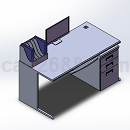 办公桌3D模型Solidworks设计