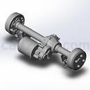 电动三轮车后桥3D模型Step格式
