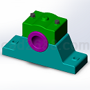 轴支承座装配体3D模型Solidworks设计