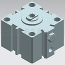 国产非ISO标准紧凑型气缸3D模型X_T格式