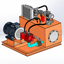800吨液压泵站3D模型图纸 Solidworks设计 泵站模型 泵站设计 
