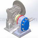 带齿轮箱的旋转泵3D模型图纸 STEP格式