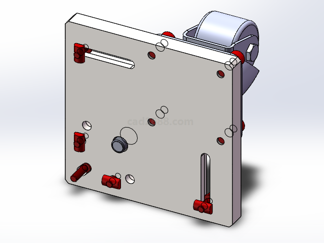 脚轮脚杯连接板3D模型  脚轮脚杯连接板模型 solidworks模型