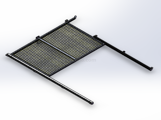 护栏推拉门3D模型  护栏推拉门模型 solidworsk模型