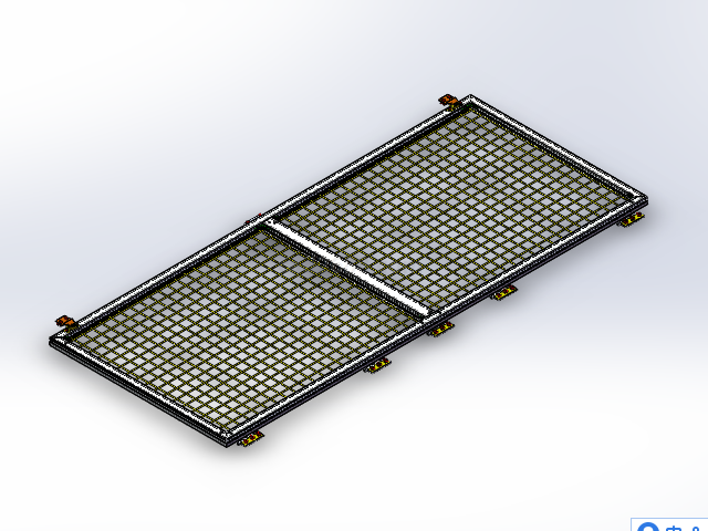 护栏平开门3D模型  护栏平开门模型  solidworks模型