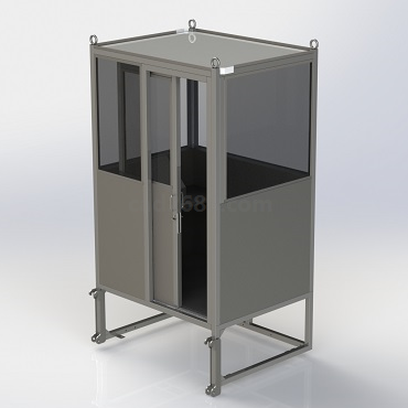 推拉门柜子模型Solidworks/STP格式  推拉门柜子3D模型 框架模型 框架3D模型