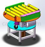 输送机3D模型  180度旋转滚筒输送机IGS格式  输送机模型 输送机设计