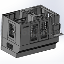 加工中心3D模型  机床模型 加工中心模型 100防护加标模型 Solidworks格式 STP格式