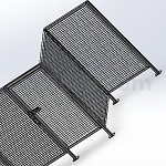 车间机器人防护围栏3D模型SolidWorks设计实例 防护网模型