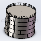 钢制粮仓设计3D模型 农机 农用机械 储粮囤3D模型Solidworks格式