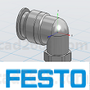 FESTO接头3D模型  快插接头模型 快插接头3D模型 管用快插式接头3D模型STP格式